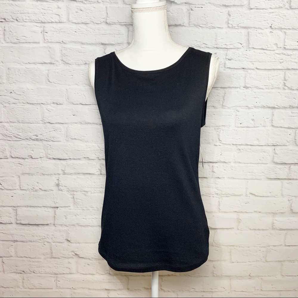 🌻 NWT Womens Karen Scott basic black boatneck
